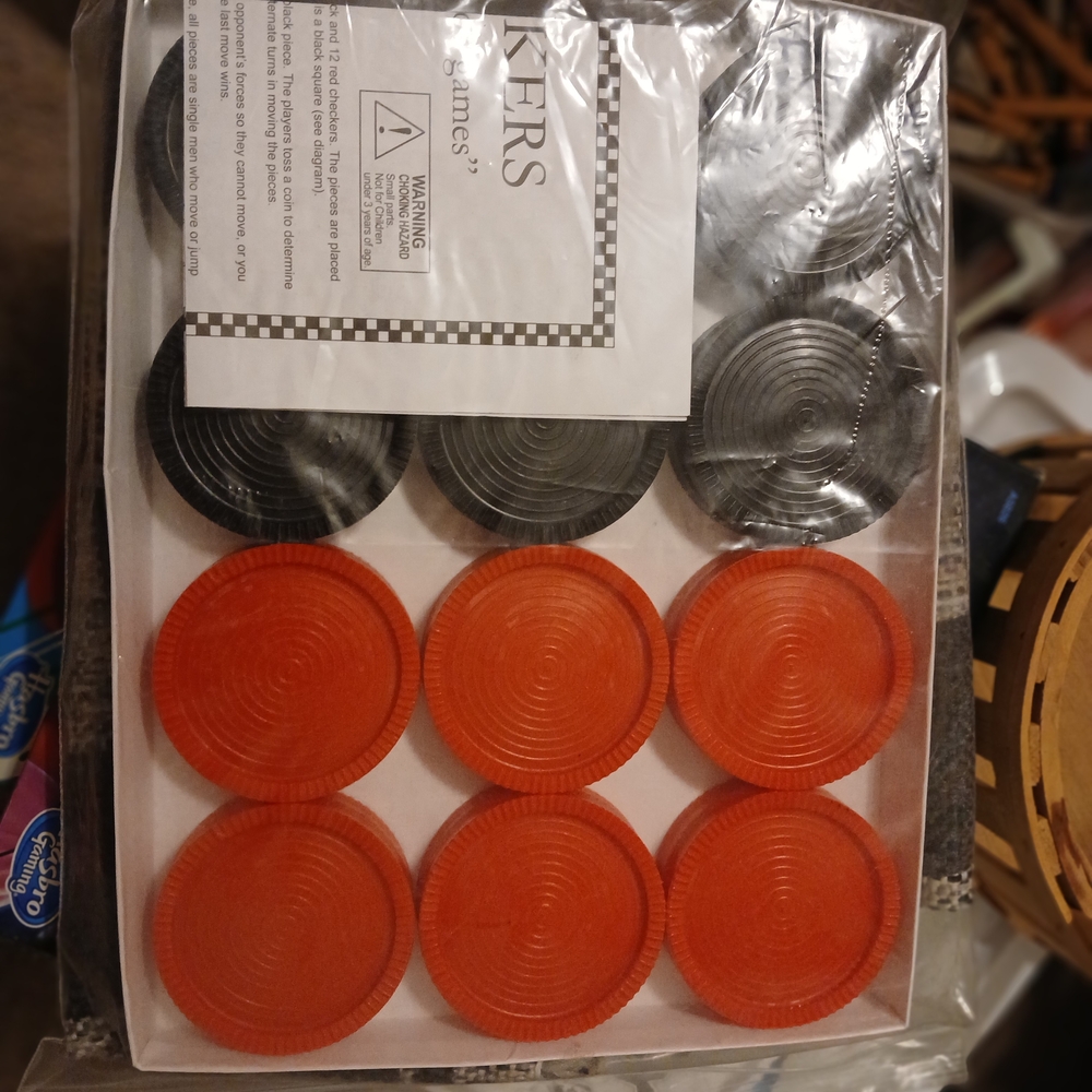 Giant Checkers Game Set with Red and Black Pieces